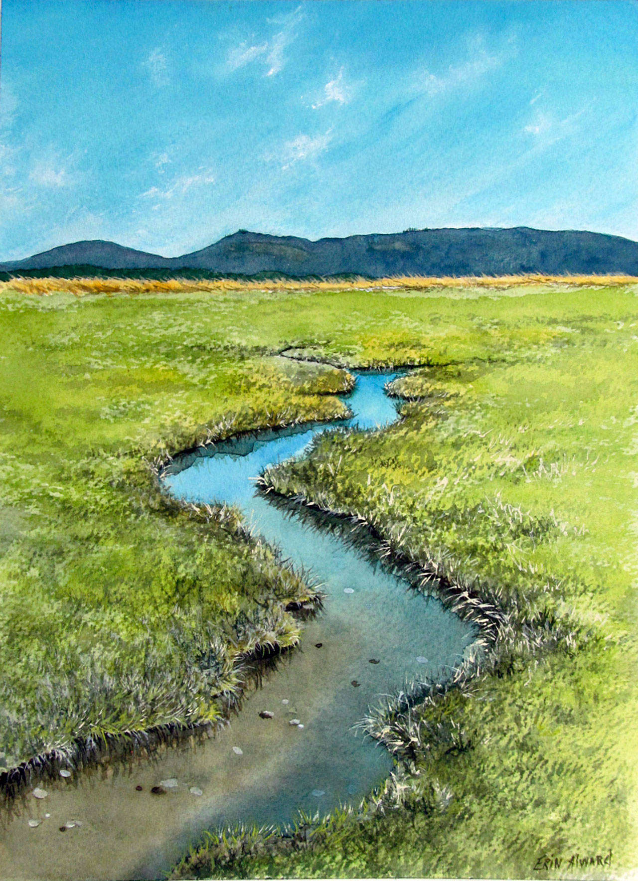 Painter Erin Alward’s “Marsh” will be on display today at Imagine It Framed for Second Weekend Art Walk. (Erin Alward)
