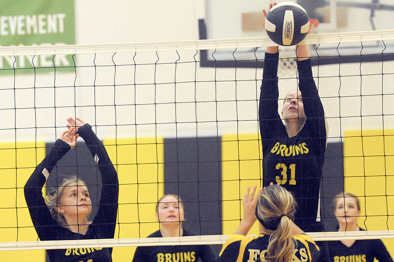 PREP SPORTS ROUNDUP: Forks spikers warm up to bounce Bruins