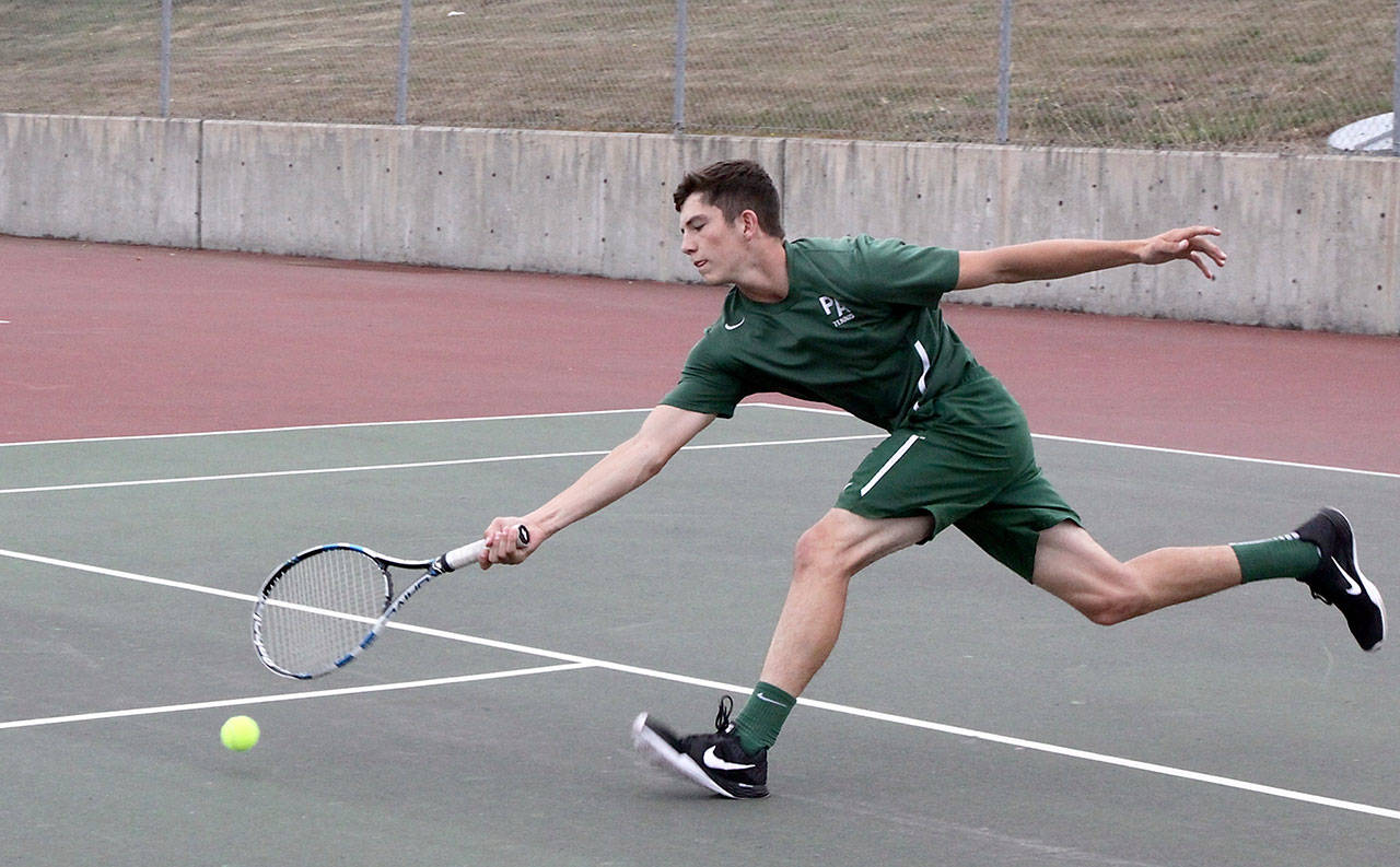 Prep Netters Meet                                Port Angeles’ Kenny Soule beat Sequim’s Raymond Lam
7-6, 6-1 in prep tennis action in Port Angeles on Monday. The meet was shortened due to rain and will be completed at a later date. Also at the meet, Hayden Woods of Port Angeles won his sixth straight match, beating Liam Payne of Sequim 6-1, 6-3, and the Roughriders’ Jaden Seibel beat Jonathan Heintz of Sequim 6-1, 6-3.