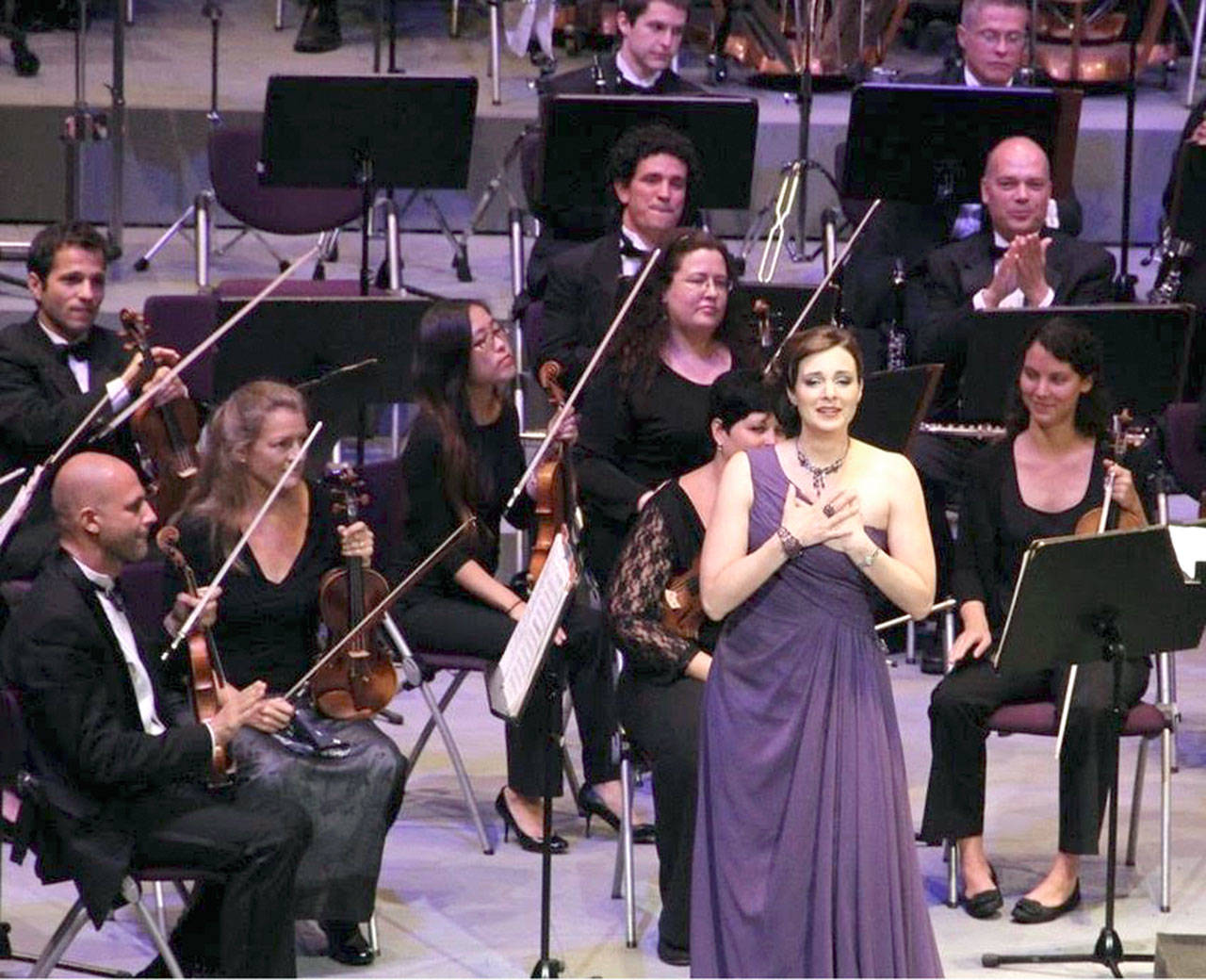 Soprano Kristin K. Vogel will offer a taste of opera in two Pops & Picnic concerts this week: Friday in Port Angeles and Saturday in Sequim. She is seen here with the orchestra in Graz, Austria. (Kristin Vogel)