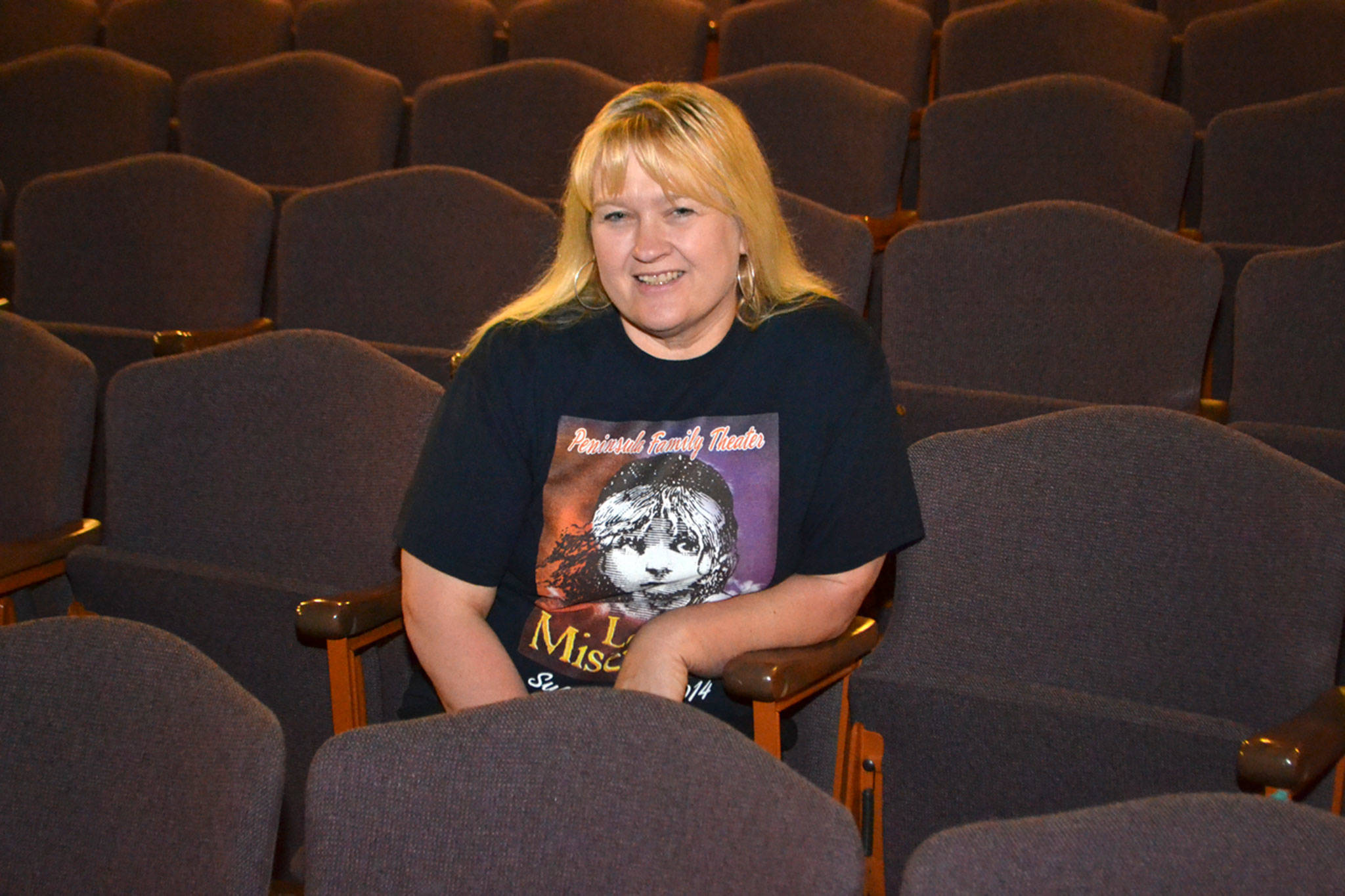 Matthew Nash/Olympic Peninsula News Group                                Robin Hall, 53, sits in the auditorium at Sequim High School in 2014 where she’s officially led plays for the school since 2011. A few weeks ago her contract wasn’t renewed because the school district now requires after school instructors like her to hold a teaching certificate.                                Robin Hall, 53, sits in the auditorium at Sequim High School in 2014 where she’s officially led plays for the school since 2011. A few weeks ago her contract wasn’t renewed because the school district now requires after school instructors like her to hold a teaching certificate. (Matthew Nash/Olympic Peninsula News Group)