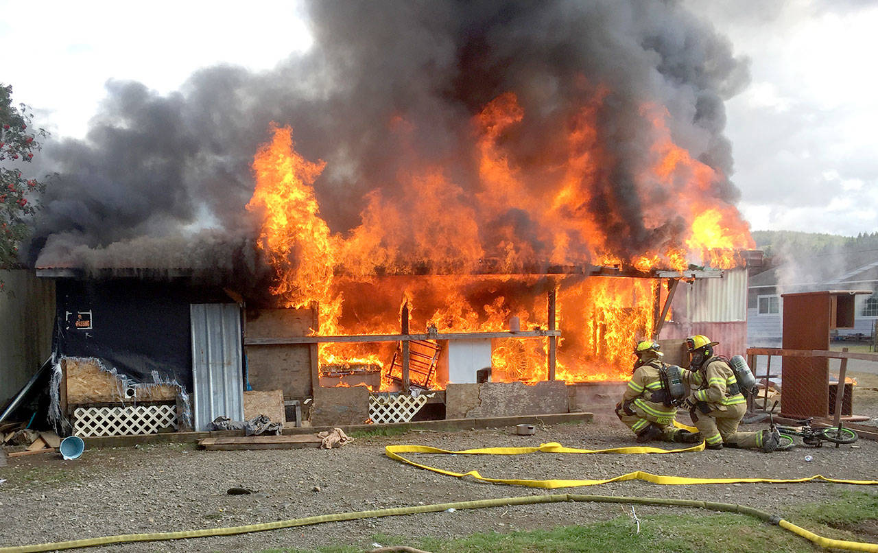 Fire destroyed this home on Bogachiel Way in Forks on Tuesday. (Clallam County Fire District No. 1)