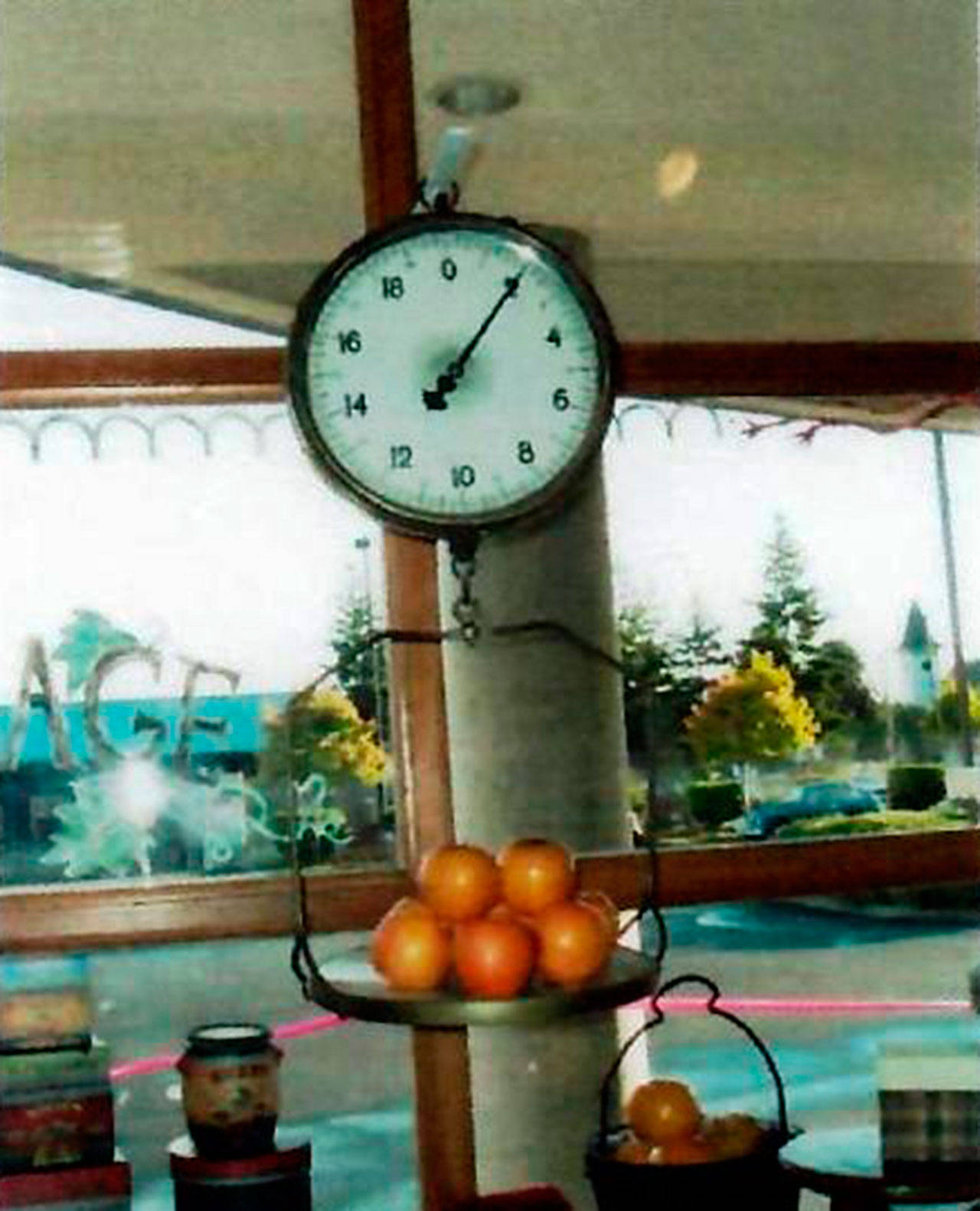 This scale hung in the Lindberg Open Air Market in Port Angeles while Marvin Lindberg owned the store. (Judi Lindberg)