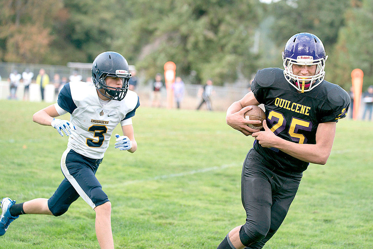 PREP FOOTBALL: Quilcene repels the Crusaders 66-26