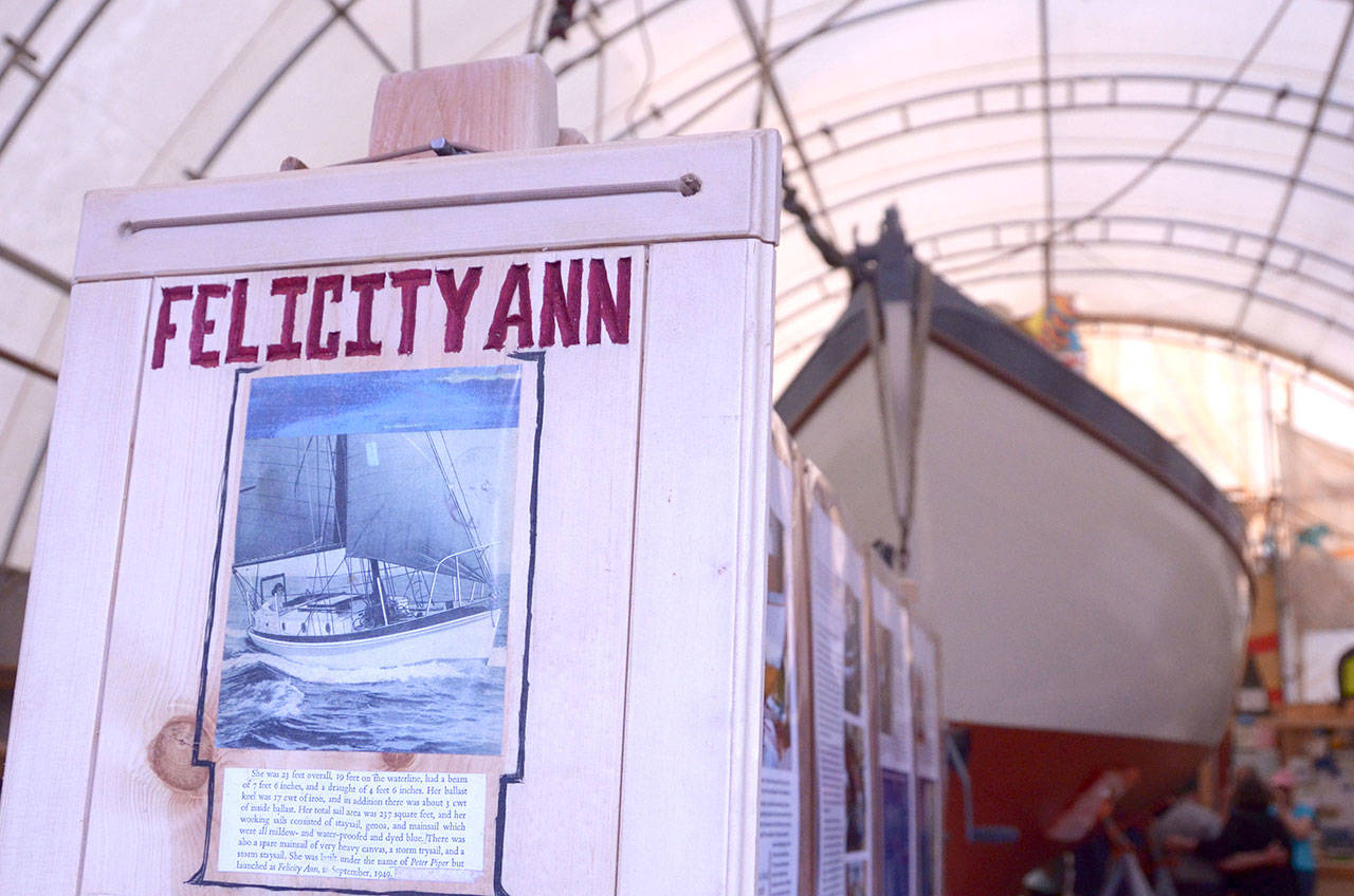 The newly restored Felicity Ann joined the Community Boat Project fleet earlier this summer. Now, the community will have a say on what kind of programming they’d like to see on the historic sloop. (Cydney McFarland/Peninsula Daily News)