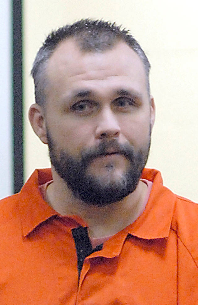 James Sweet is shown in Clallam County Superior Court during a hearing this year on a variety of charges in connection with an alleged shootout with Port Angeles police and Clallam County Sheriff’s deputies on U.S. Highway 101 on May 28, 2016. (Keith Thorpe/Peninsula Daily News)