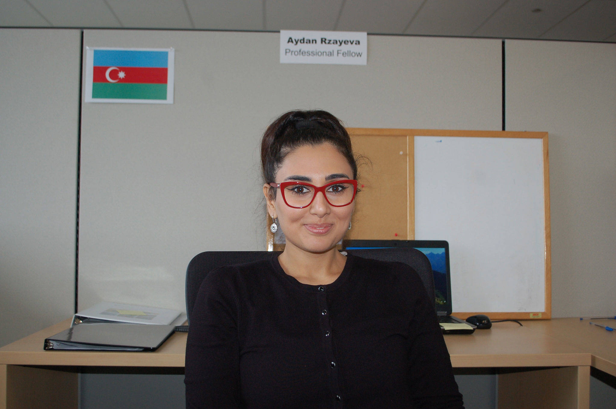 Erin Hawkins/Olympic Peninsula News Group                                Aydan Rzayeva is the selected professional fellow from Azerbaijan who will be working with the city of Sequim and living with local host families from Oct. 13-Nov. 13.