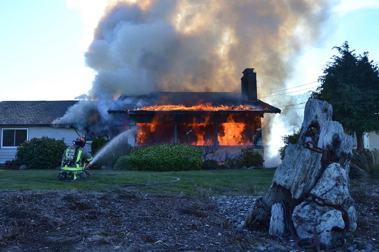Fire destroys Dungeness home, sends two to hospital