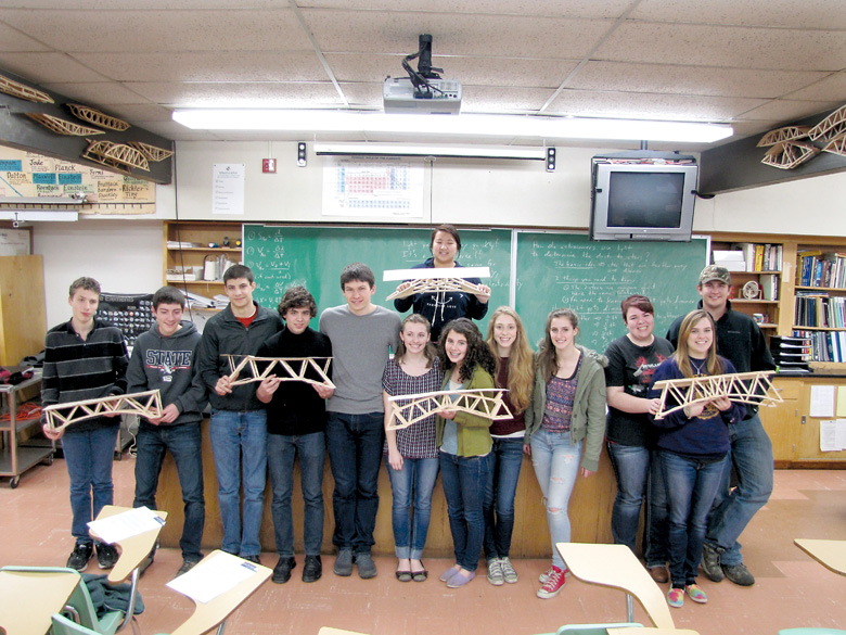 The Port Angeles High School engineering team attended the statewide American Society for Civil Engineers Popsicle Stick Bridge Competition in Seattle and earned second