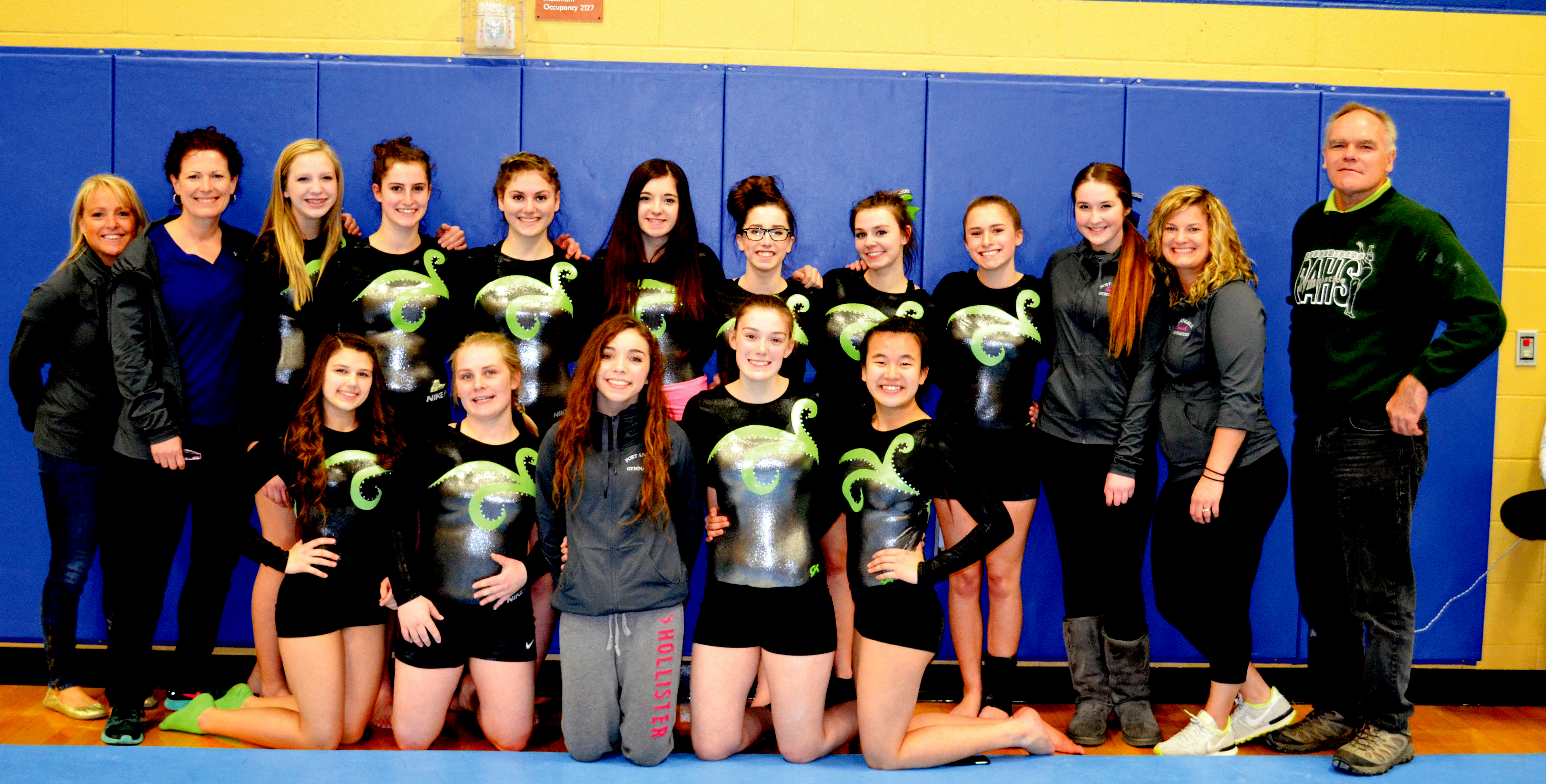 The Port Angeles gymnastics team qualified for state by placing third at regionals in Des Moines. The team is