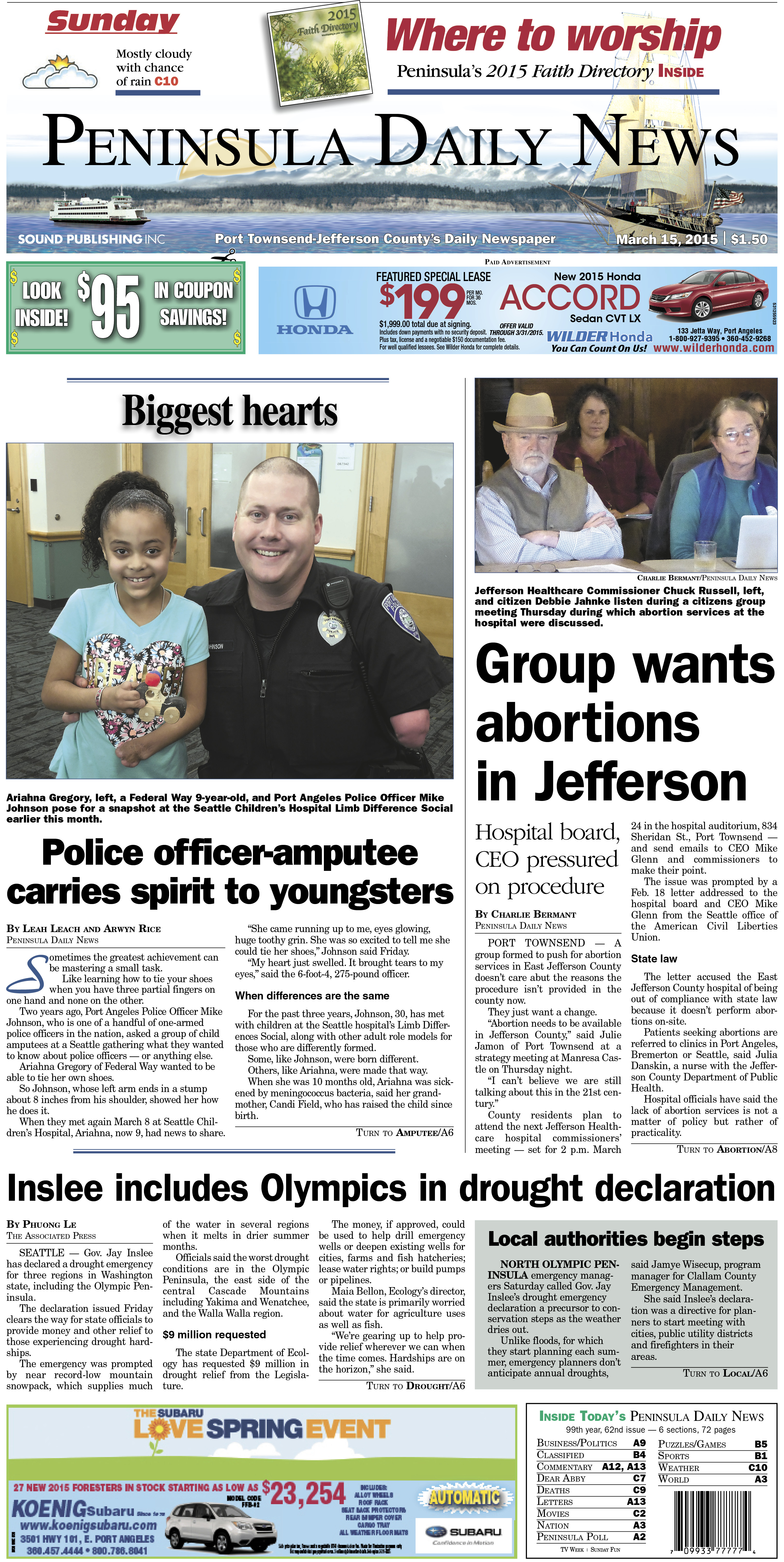 Today's front page for Jefferson County. There's more inside that isn't online! ()