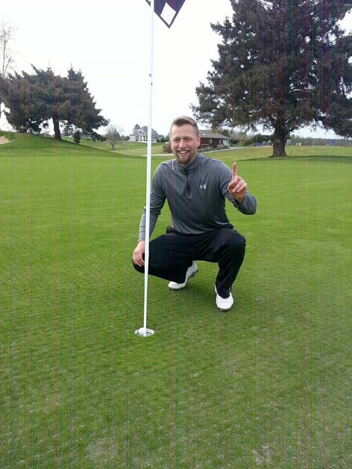 Cedars at Dungeness assistant pro Chad Wagner achieved an incredibly rare feat — a hole-in-one on the Sequim courses' 302-yard par-4 13th hole. ()