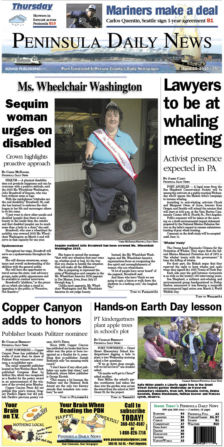 Today's front page tailored for the PDN's Jefferson County readers. There's more inside that isn't online! ()