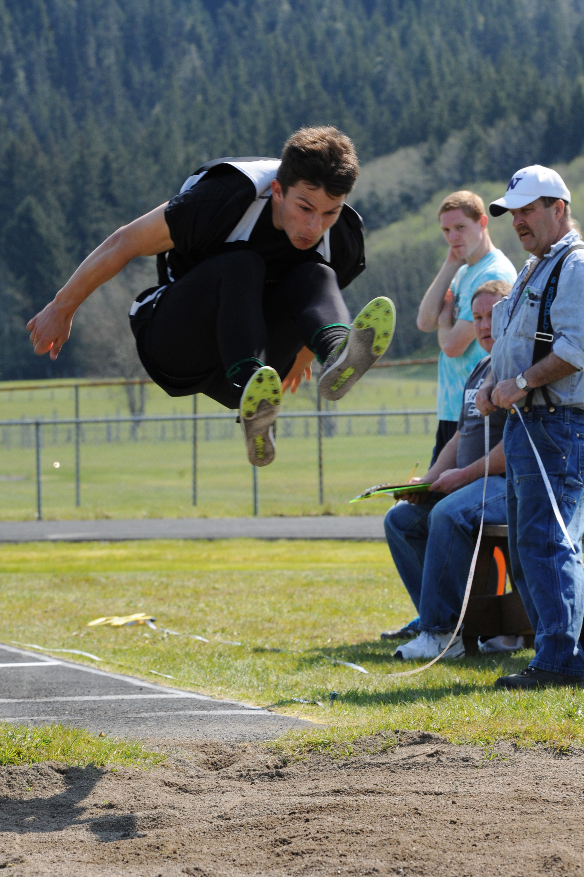 Clallam Bay eighth-grader Clayton Willis will compete in the long jump and two other events at state. (Lonnie Archibald/for Peninsula Daily News)