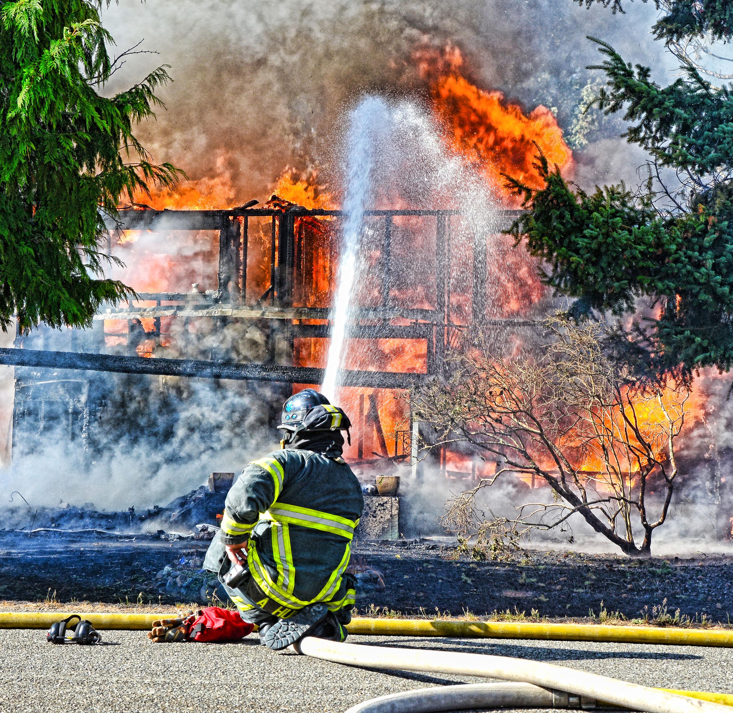 A house fire broke out late Thursday afternoon near Port Angeles. Jay Cline/Clallam County Fire District 2