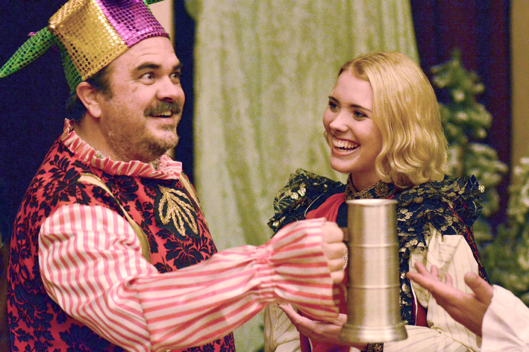 Feste the jester (Karl Hatton) and Olivia the smitten countess (Christie Honore) are among the revelers in “Twelfth Night