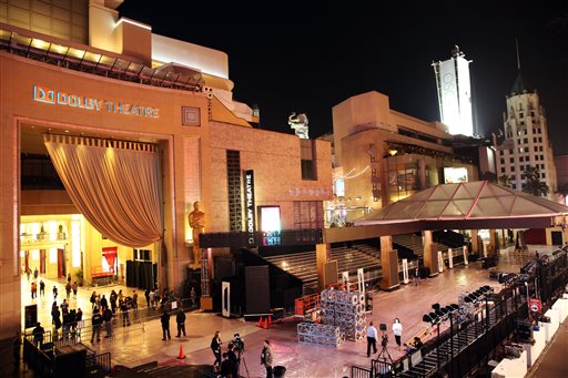 Hollywood Boulevard is seen as preparations are made for the 87th Academy Awards in Los Angeles earlier this week. The Academy Awards will be held at the Dolby Theatre on Sunday on KOMO channel 4. —Associated Press photo ()