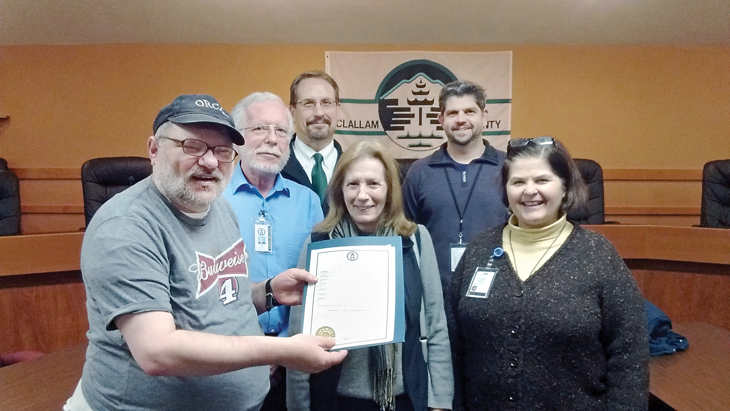 From left are Developmental Disabilities Advisory Committee member Patrick McFarland