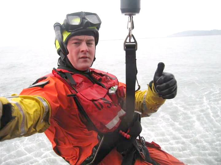 Coast Guard rescue swimmer Blake Arnold is making plans to swim from Sooke
