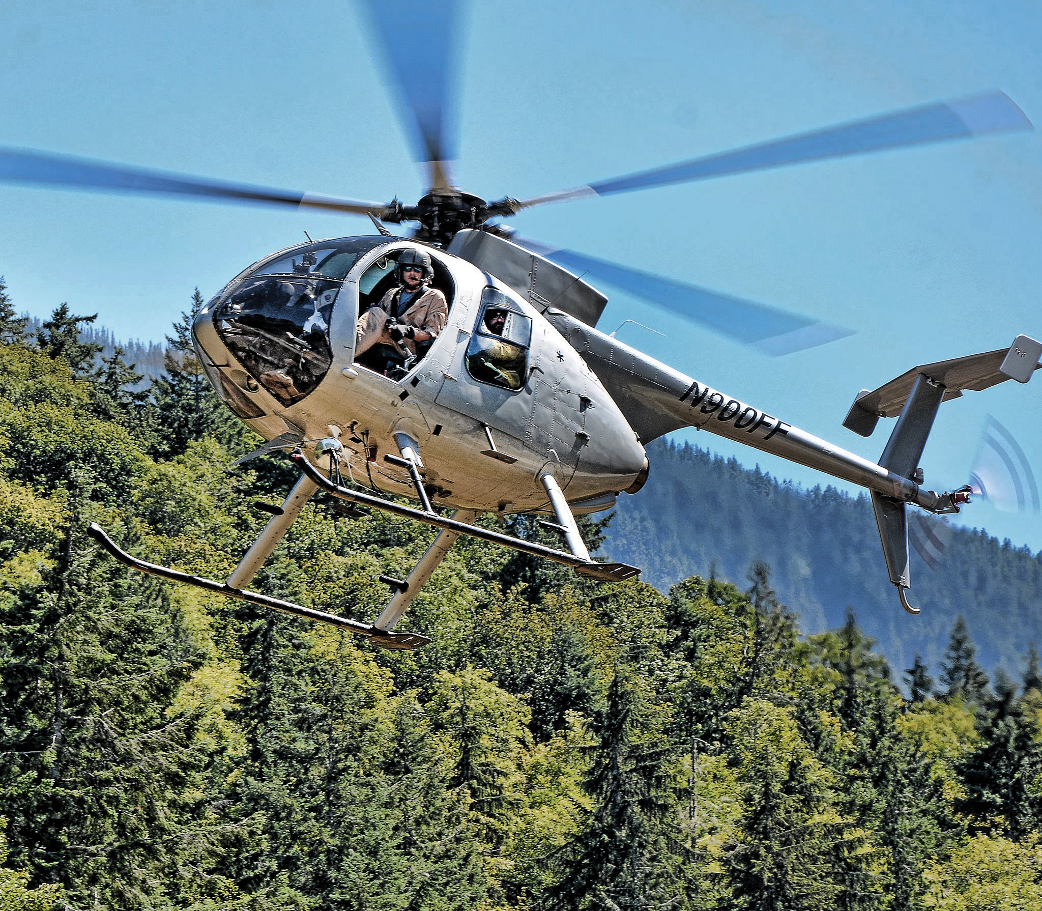 Clallam Fire District No. 2 personnel met up with this helicopter to transport two people from Olympic National Park  to a hospital. (Jay Cline/Clallam Fire District No. 2)