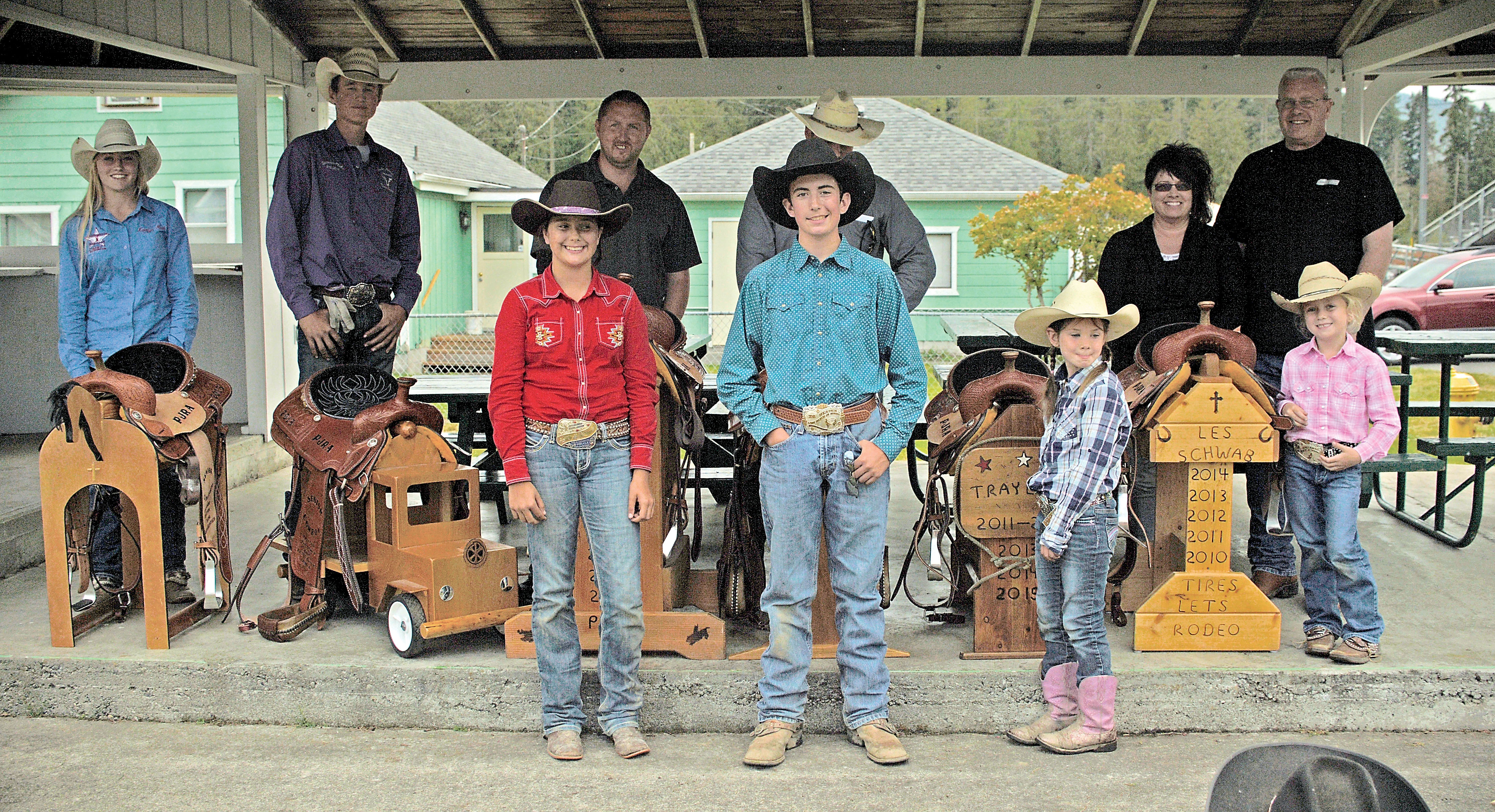 Peninsula Junior Rodeo's high-point saddle winners from last weekend's competition at the Clallam County Fairgrounds are