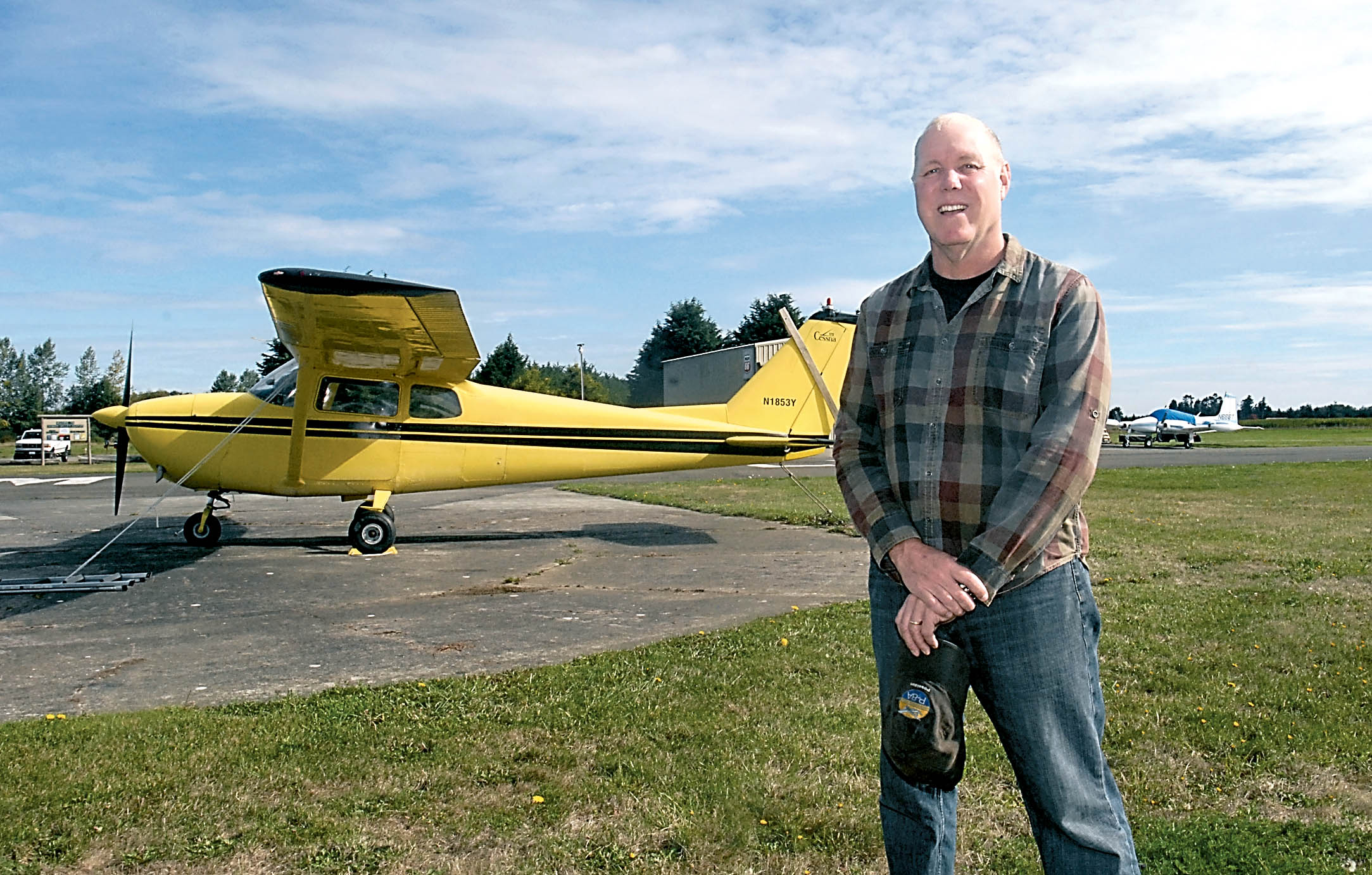 Sequim Valley Airport manager Andy Sallee wants to attract investors to make improvements to the private airstrip west of Sequim. — Keith Thorpe/Peninsula Daily News