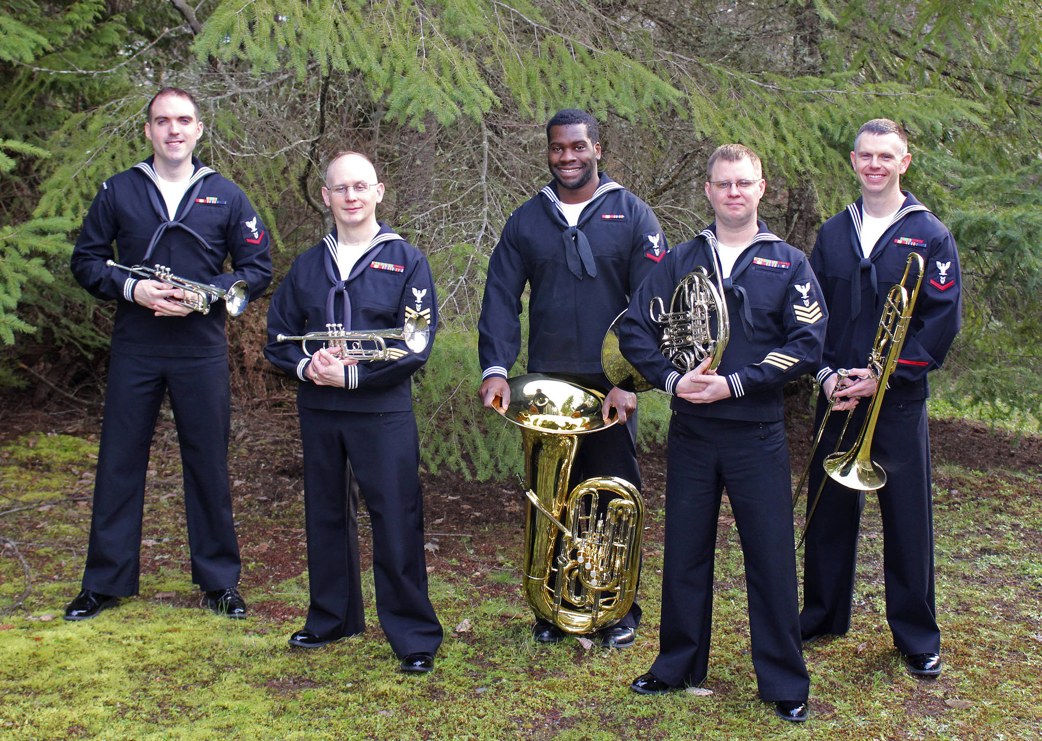 Five Star Brass, a brass quintet of the Navy Band Northwest, joins the Sequim City Band at its first indoor concert of the 2017-18 season.