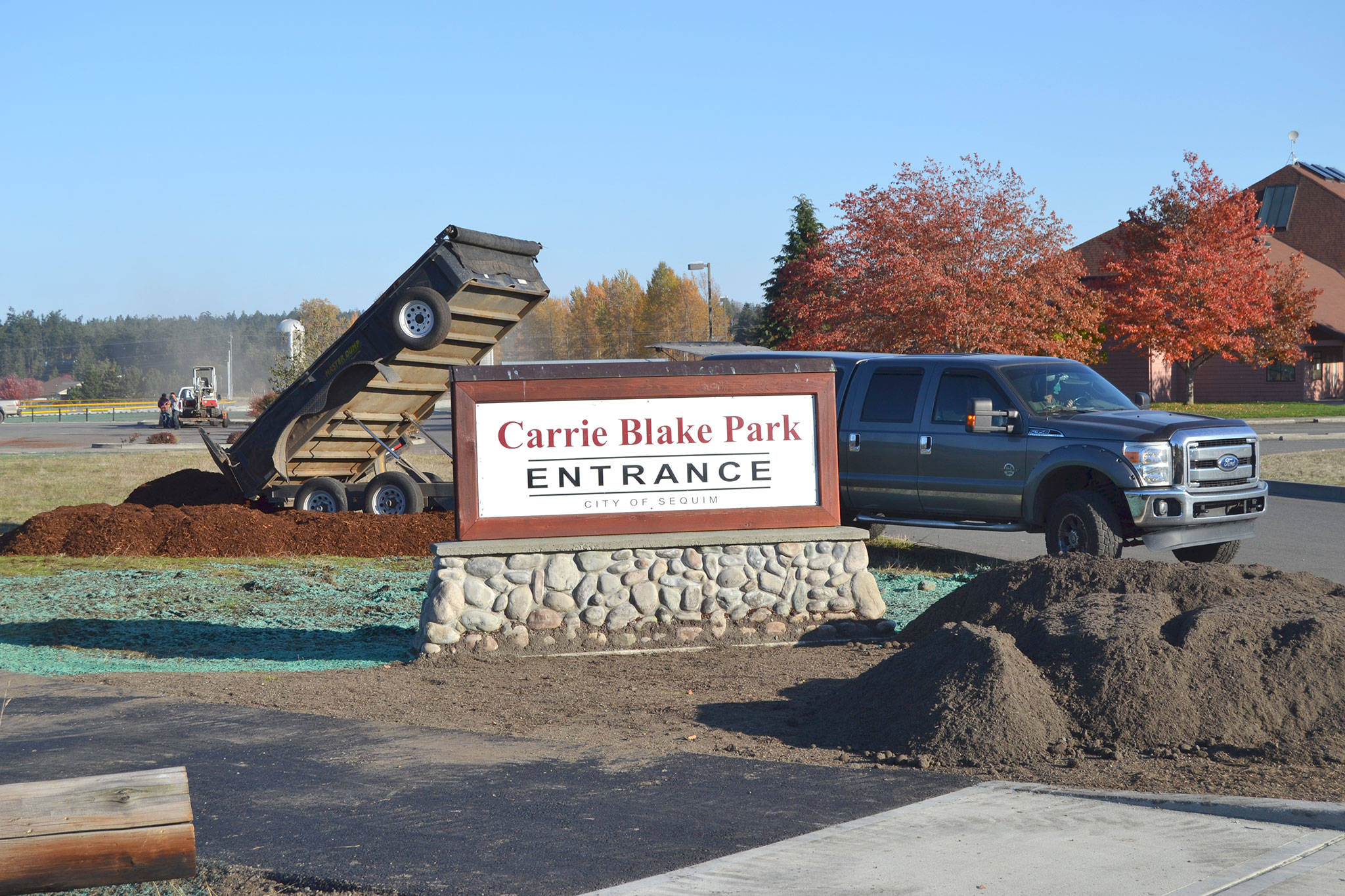 Matthew Nash/Olympic Peninsula News Group                                This week, the new entrance to Carrie Blake Park opened between the Sequim Skate Park and Trinity United Methodist Church.
