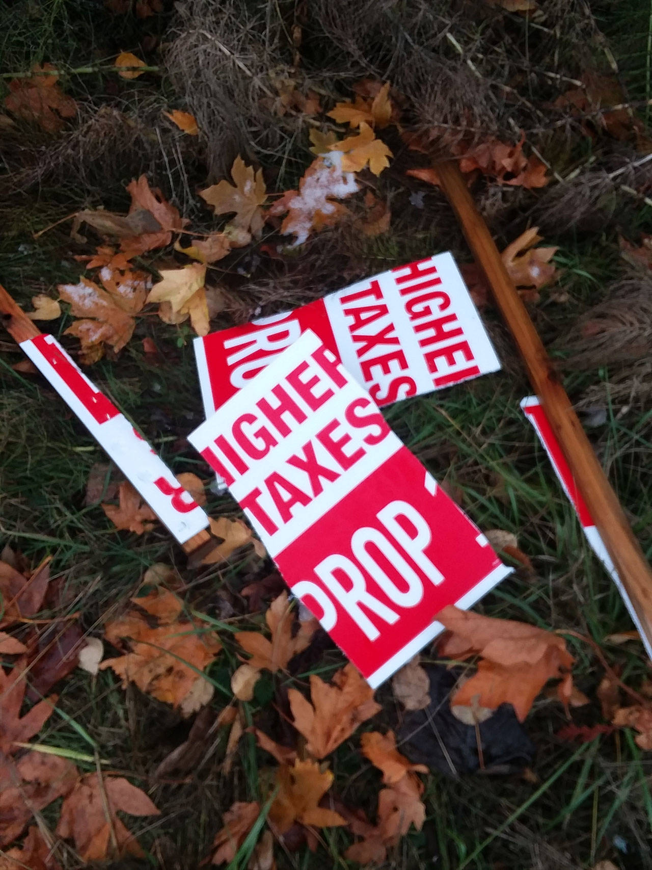 Opponents of Proposition 1 in Jefferson County say vandals have been destroying or defacing their anti-Proposition 1 signs throughout the election season.