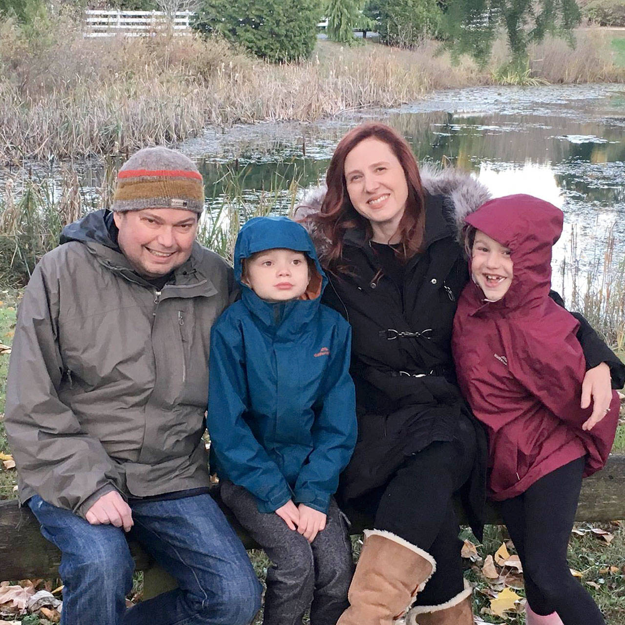 The Drews family — Keven, Tristan, Yvette and Elleree — pose for a family portrait. (Keven Drews)