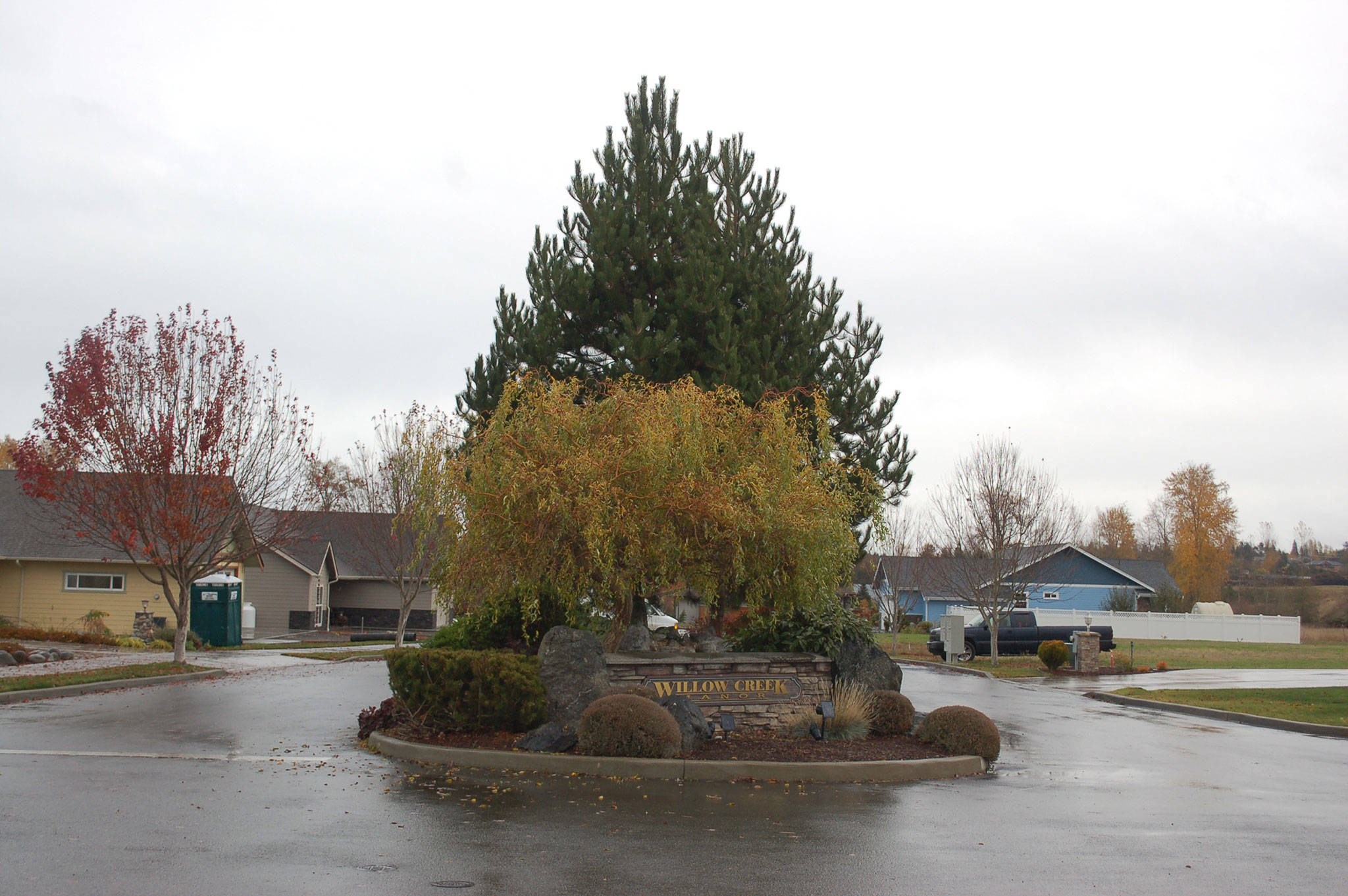 The entrance to Broadmoor Street in Sequim serves as an ingress/egress for emergencies, according to Sequim city officials. (Erin Hawkins/Olympic Peninsula News Group)