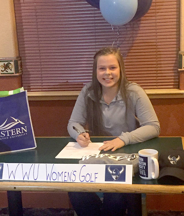 Sequim’s Sarah Shea signs a letter of intent to play golf and attend Western Washington University.