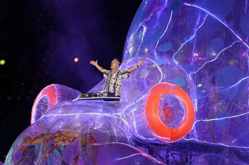 Fatboy Slim performs during the Closing Ceremony at the 2012 Summer Olympics. The Associated Press