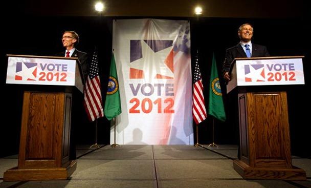 Gubernatorial candidates Republican Rob McKenna