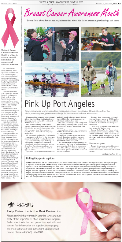 Breast Cancer Awareness Month special section in today's Peninsula Daily News