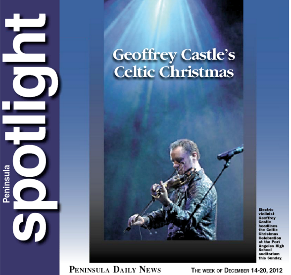 Geoffrey Castle's show is the cover story of the  "Peninsula Spotlight" entertainment section in the print edition of the Peninsula Daily News today.