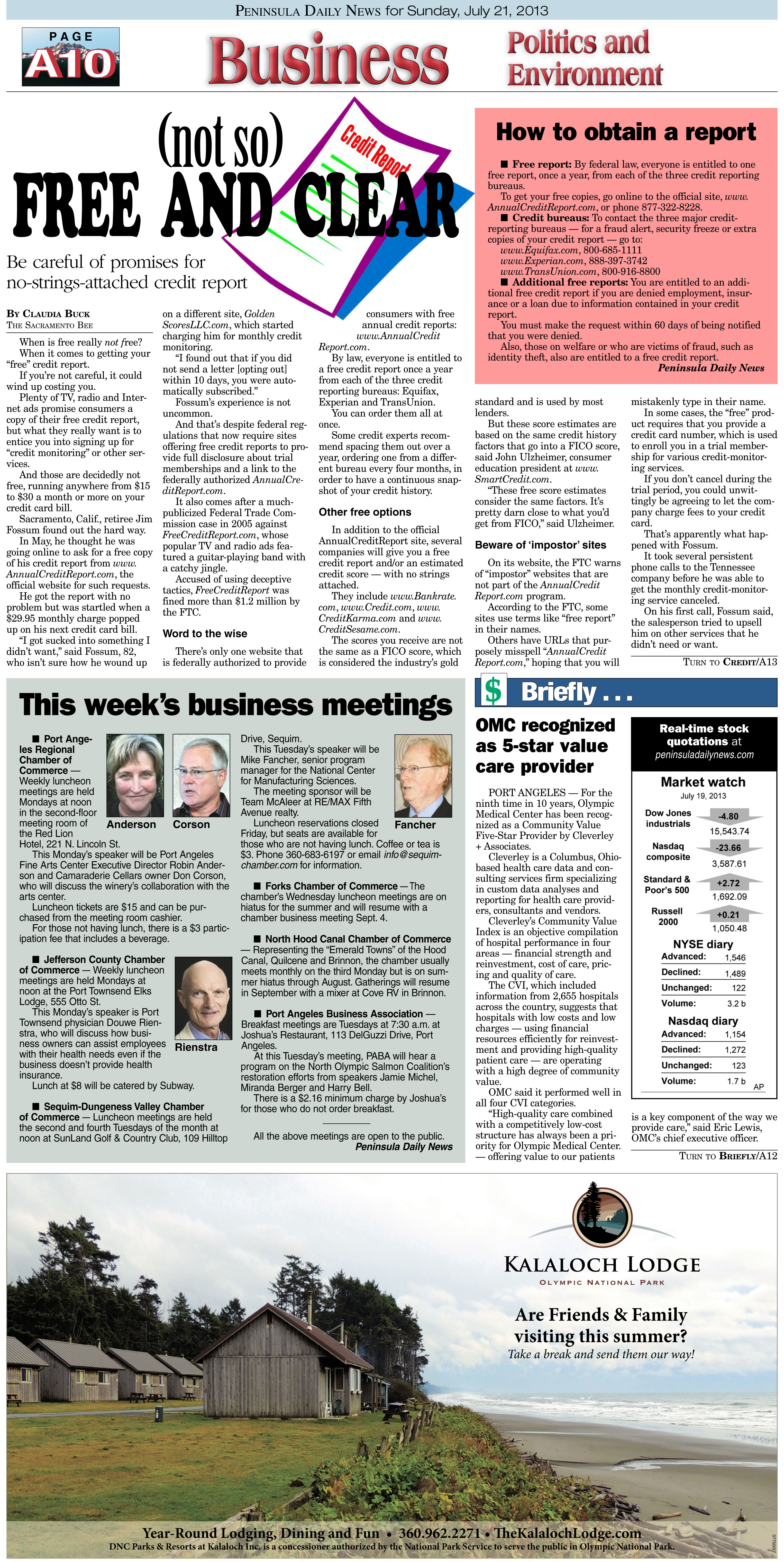 This week's North Olympic Peninsula business meetings . . . and other business briefs