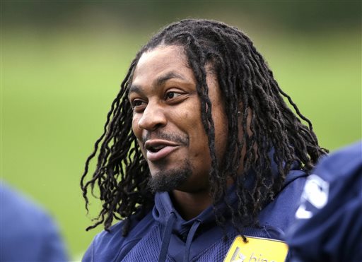 Marshawn Lynch at Tuesday's Seahawks minicamp in Renton. The Associated Press