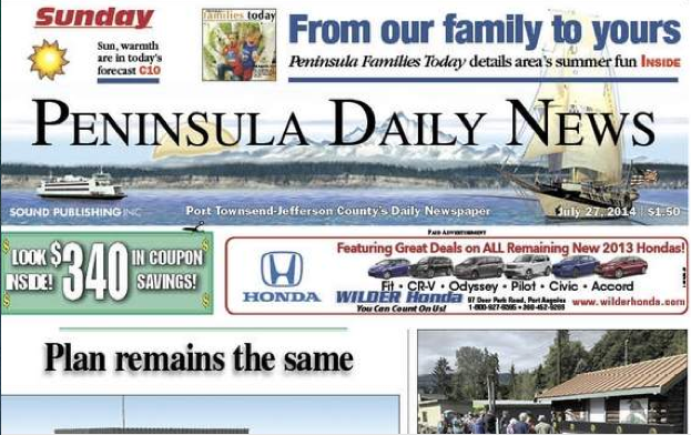 'From our family to yours' — the special section is highlighted at the top of Sunday's PDN.