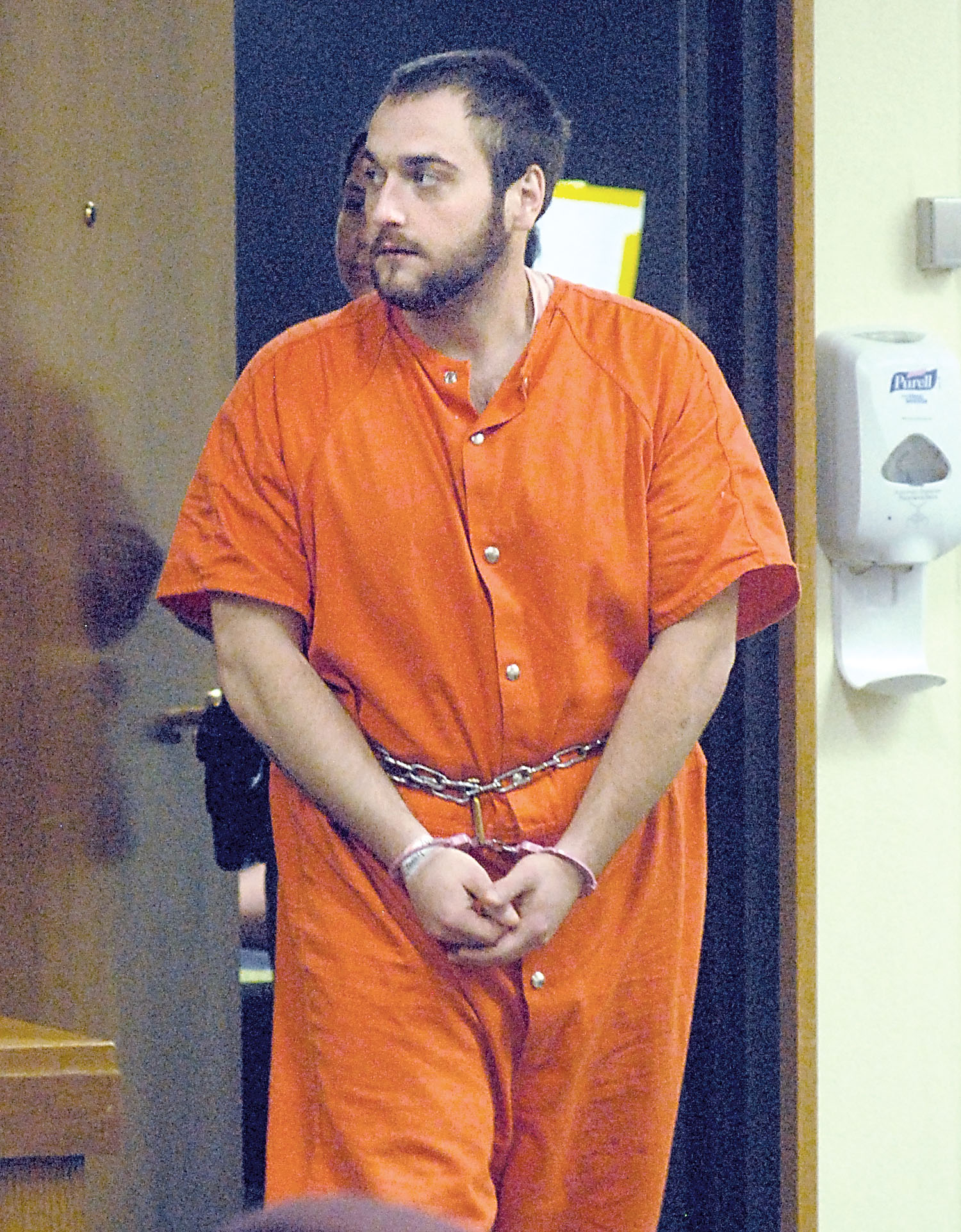 Corey Borden arrives for his first appearance in Clallam County Superior Court in Port Angeles on Wednesday. Keith Thorpe/Peninsula Daily News