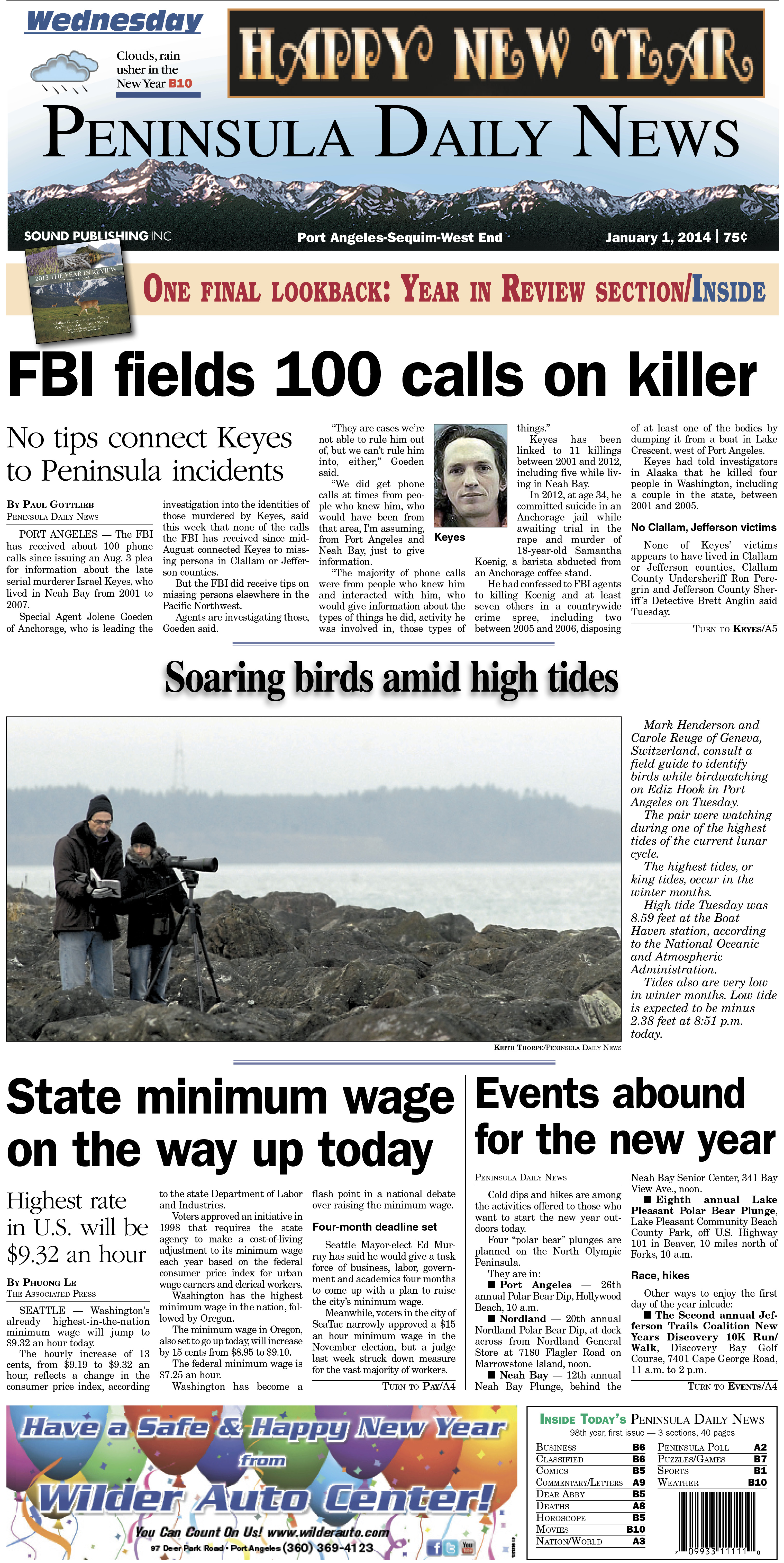 Today's front page for Clallam County readers.
