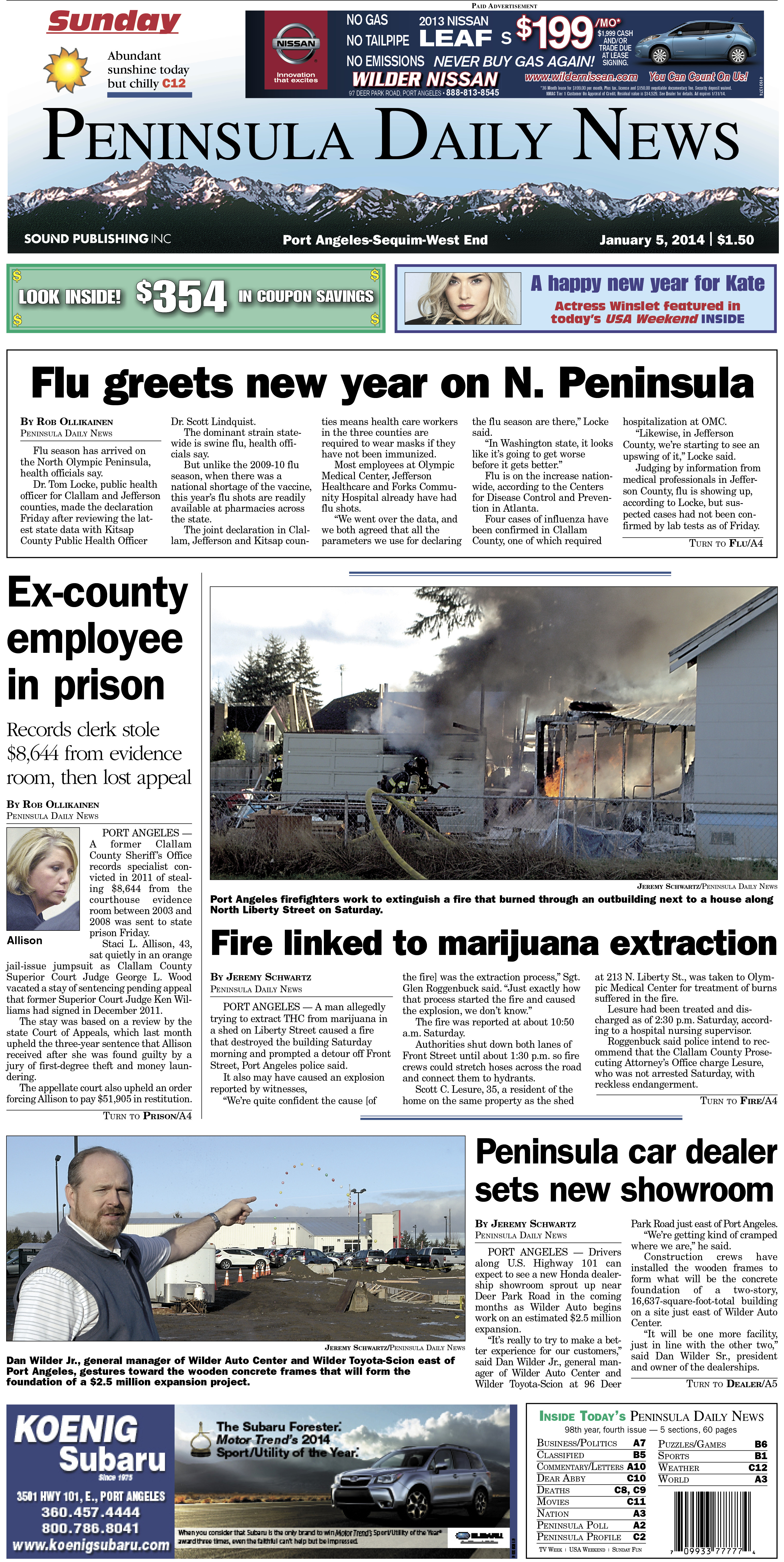 Today's front page for Clallam County readers.