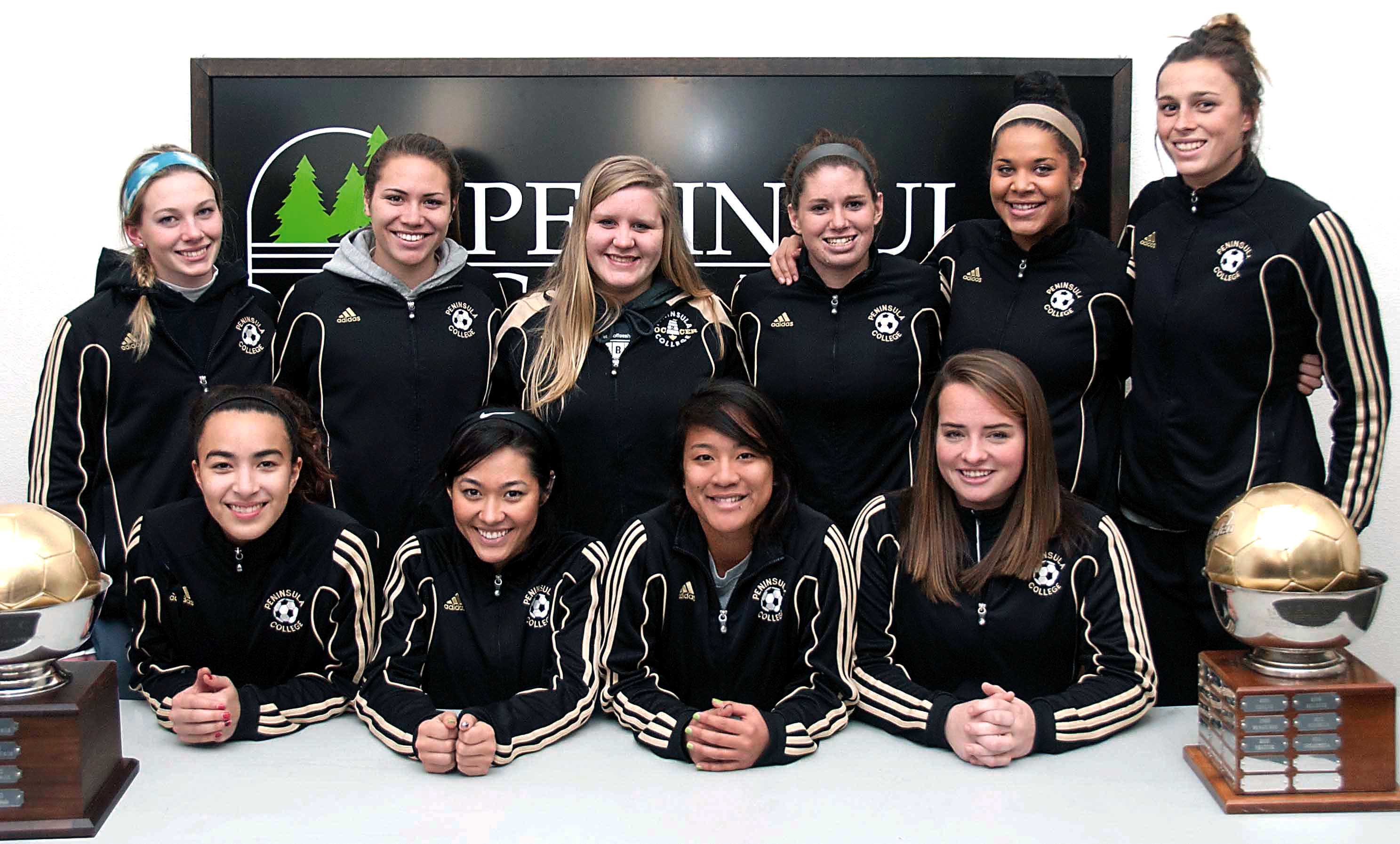Peninsula College women's soccer players on hand for national signing day last week were