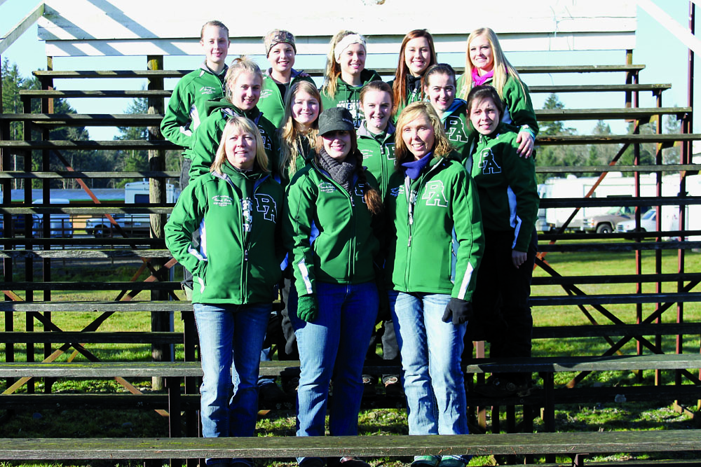 The Port Angeles High School equestrian team is shown. Top row from left are Paige Swordmaker