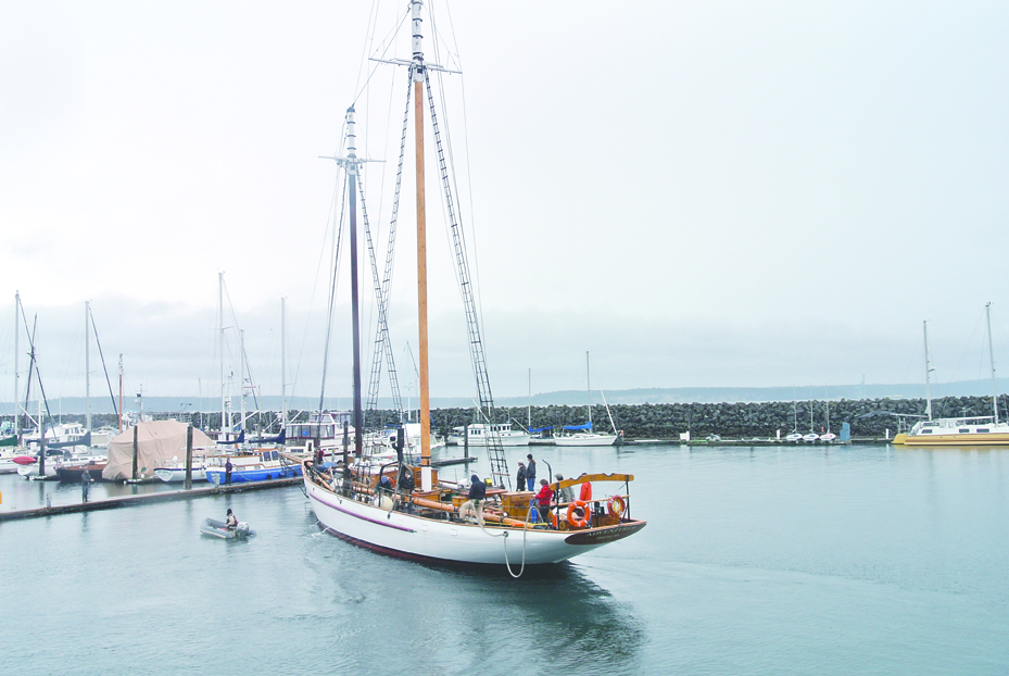 The Adventuress leaves the dock in Port Townsend Wednesday and will tour Puget Sound this summer. Charlie Bermant/Peninsula Daily News