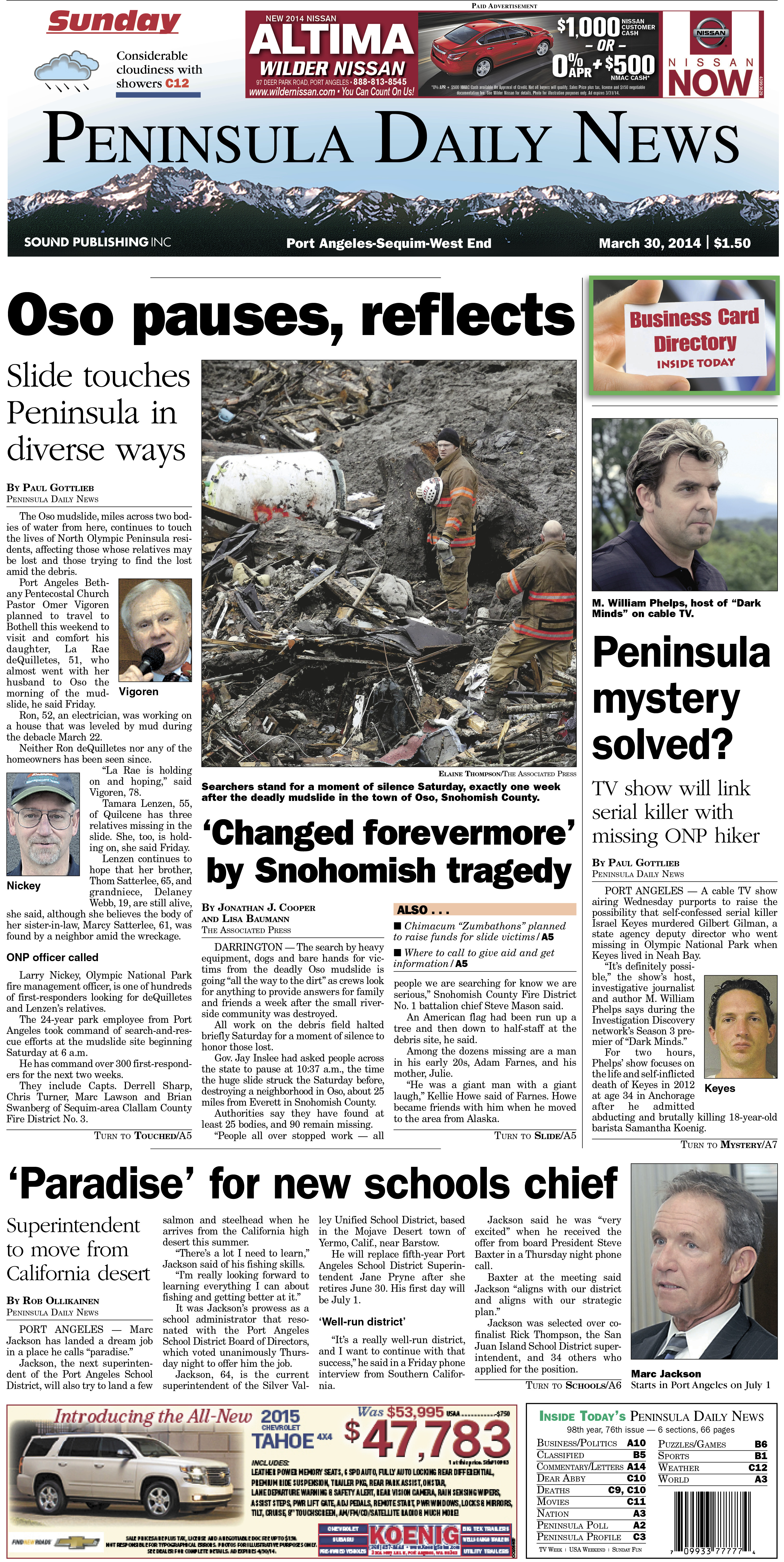 Today's PDN front page for our Clallam County readers.