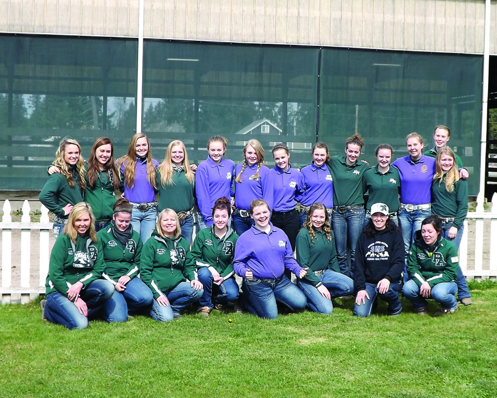 Sequim and Port Angeles high school equestrian team riders and their coaches appear at the third meet of the season.