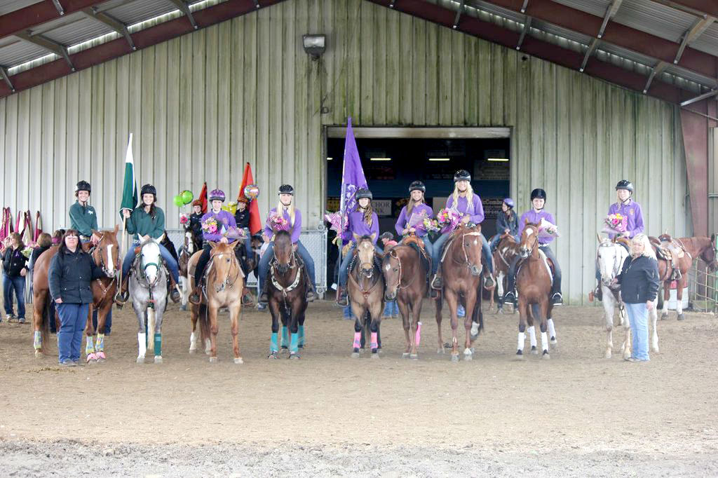 Local Washington High School Equestrian Teams graduating seniors with their coaches are