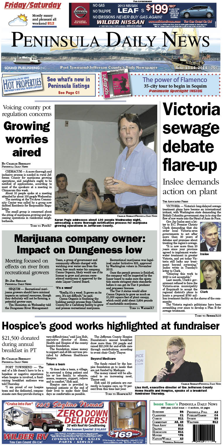 PDN's front page for today's Jefferson County readers.