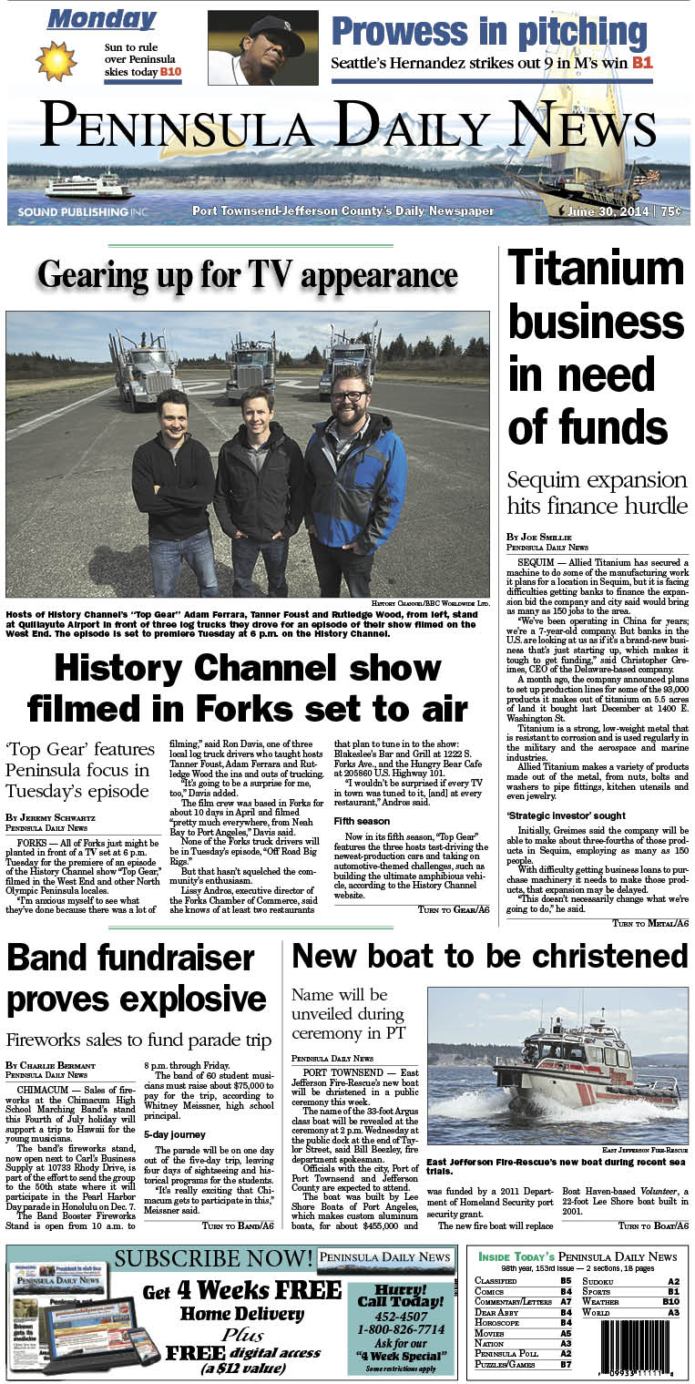 PDN's front page for today's Jefferson County readers. There's more inside that isn't online!